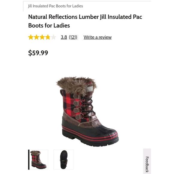 Women Natural Reflections Lumber Jill Lace Insulated Waterproof Pac Boots Size 9 - Picture 3 of 9